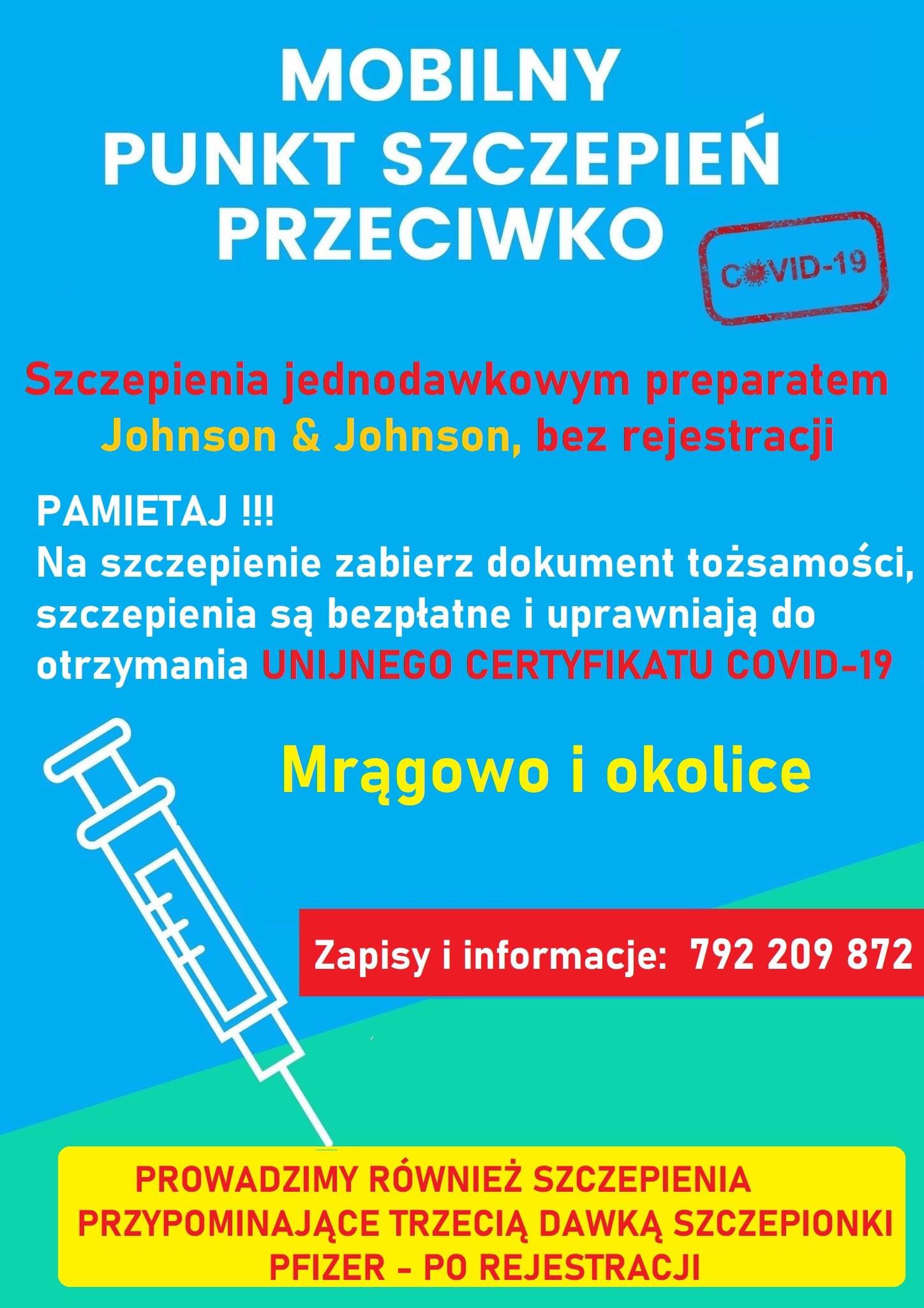 Obraz artykułu - Mobilny punkt szczepień w Mrągowie i okolicy