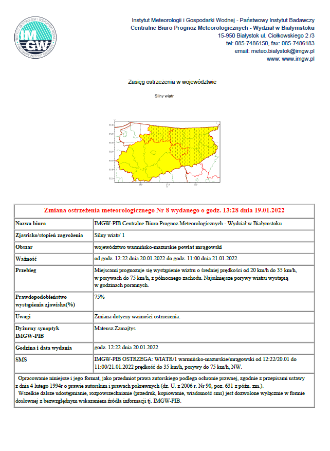 ostrzezenie 20 21.01 2