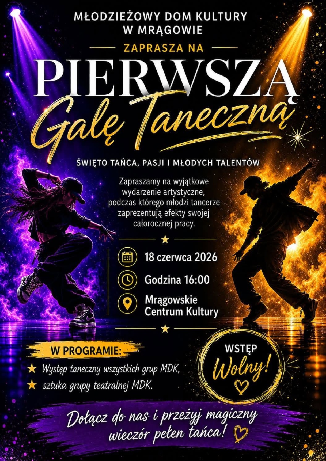 Święto tańca i młodych talentów. Młodzieżowy Dom Kultury zaprasza na Pierwszą Galę Taneczną
