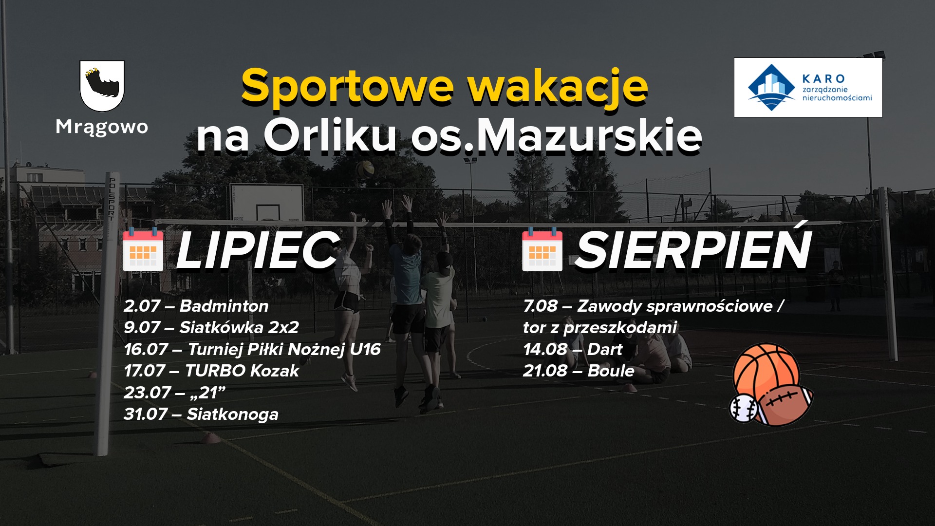 Obraz artykułu - Sportowe wakacje na mrągowskim Orliku