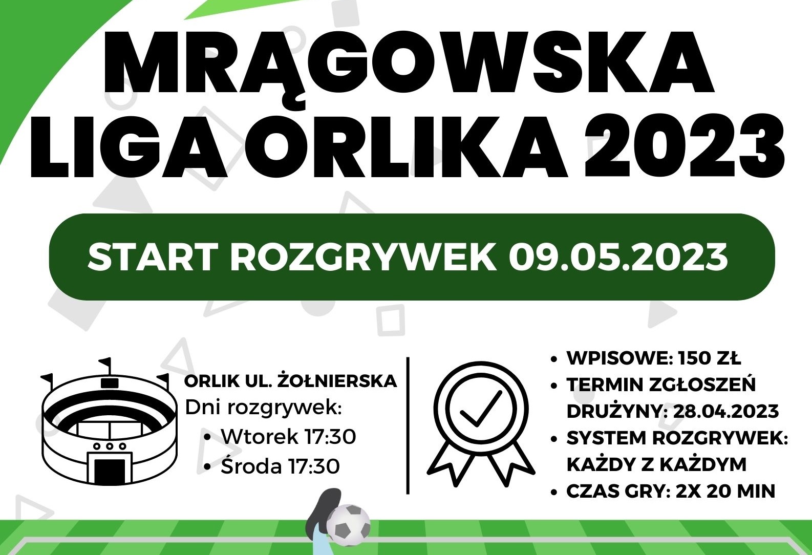 Obraz artykułu - Zapisz drużynę do Mrągowskiej Ligi Orlika 2023!