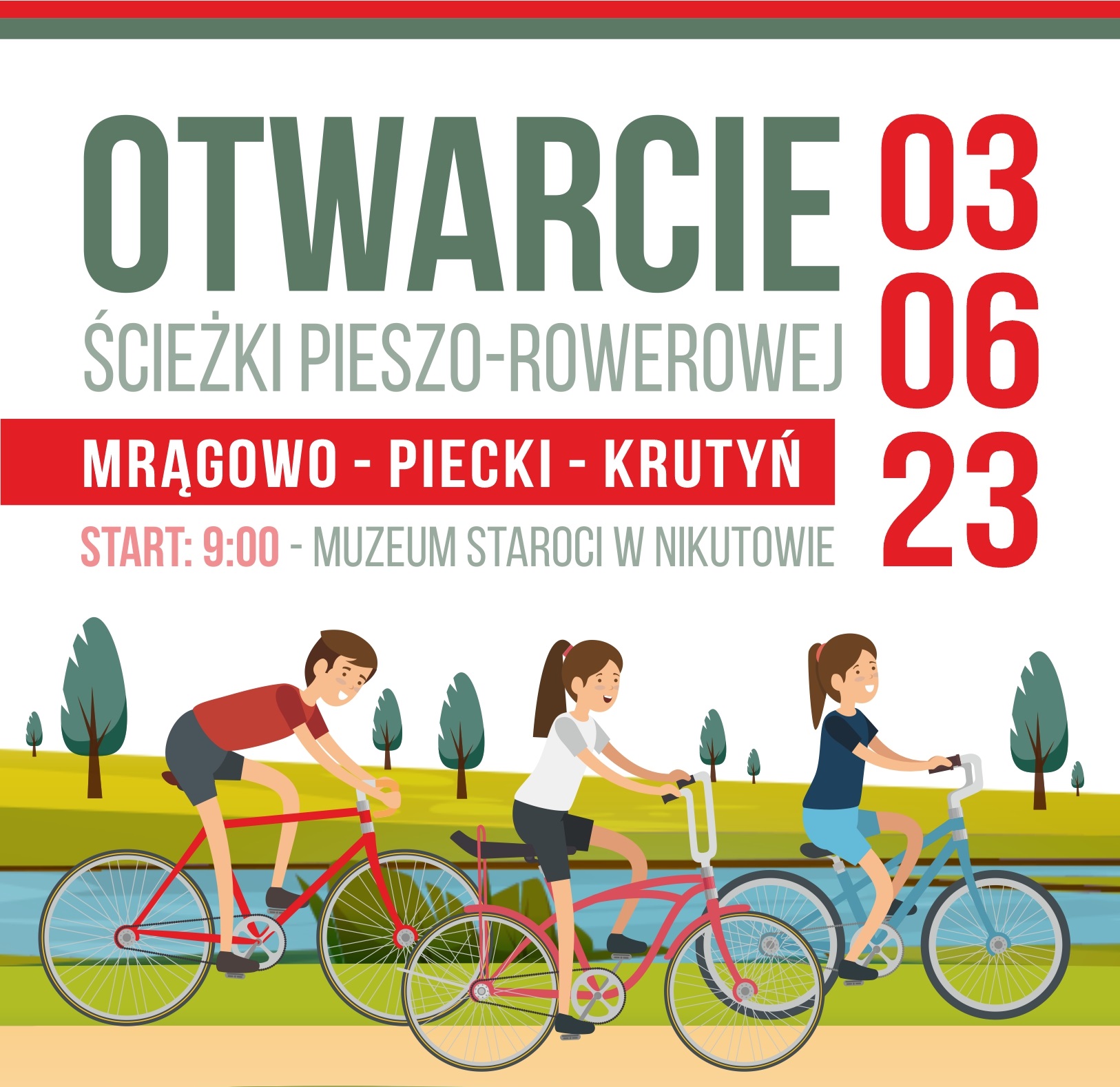 Obraz artykułu - Trasa rowerowa połączyła dwie gminy. Otwarcie ścieżki pieszo - rowerowej Mrągowo-Piecki-Krutyń już 3 czerwca