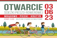Obraz dla: Trasa rowerowa połączyła dwie gminy. Otwarcie ścieżki pieszo - rowerowej Mrągowo-Piecki-Krutyń już 3 czerwca