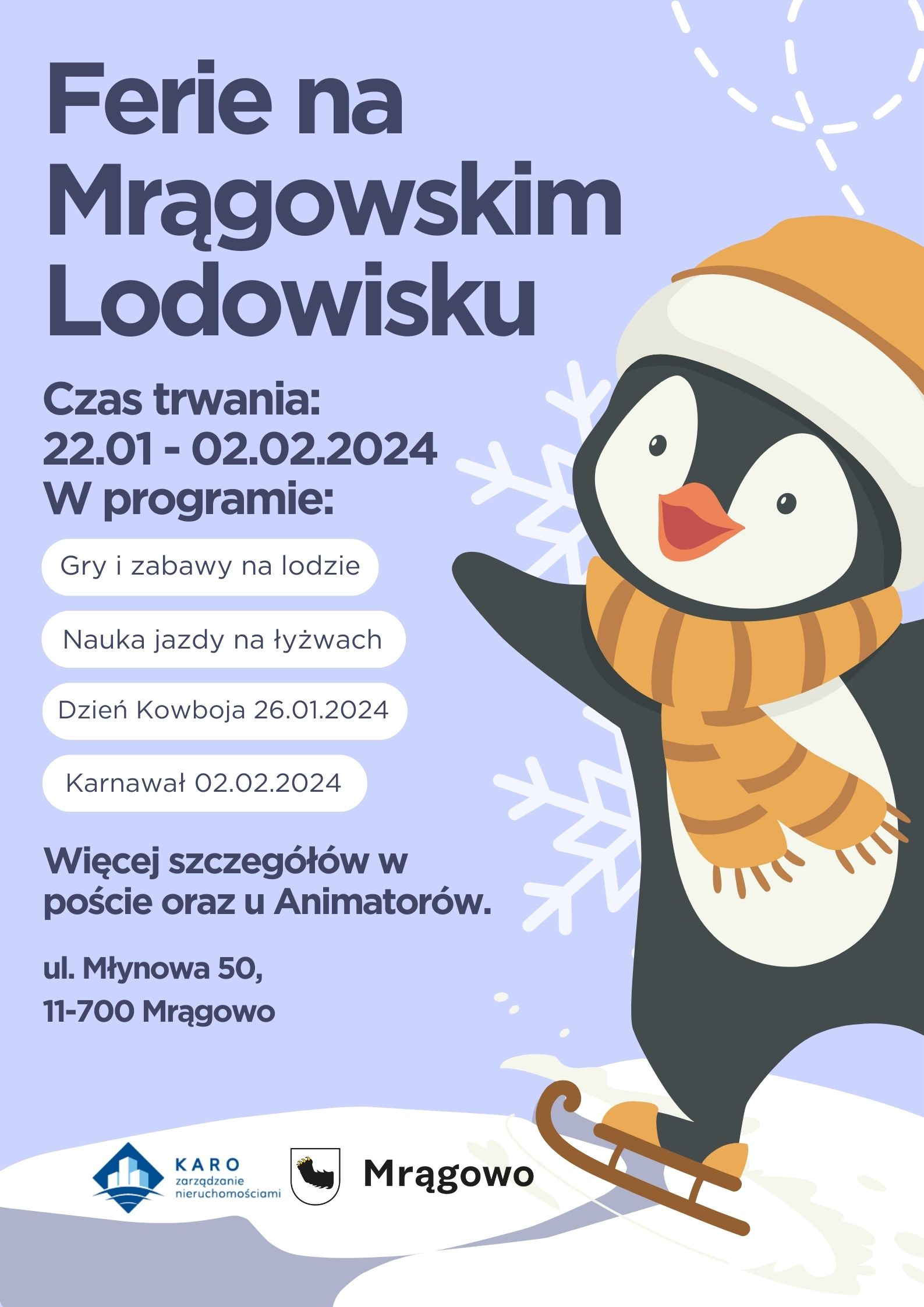 Obraz artykułu - Ferie na mrągowskim lodowisku. Zobacz program atrakcji