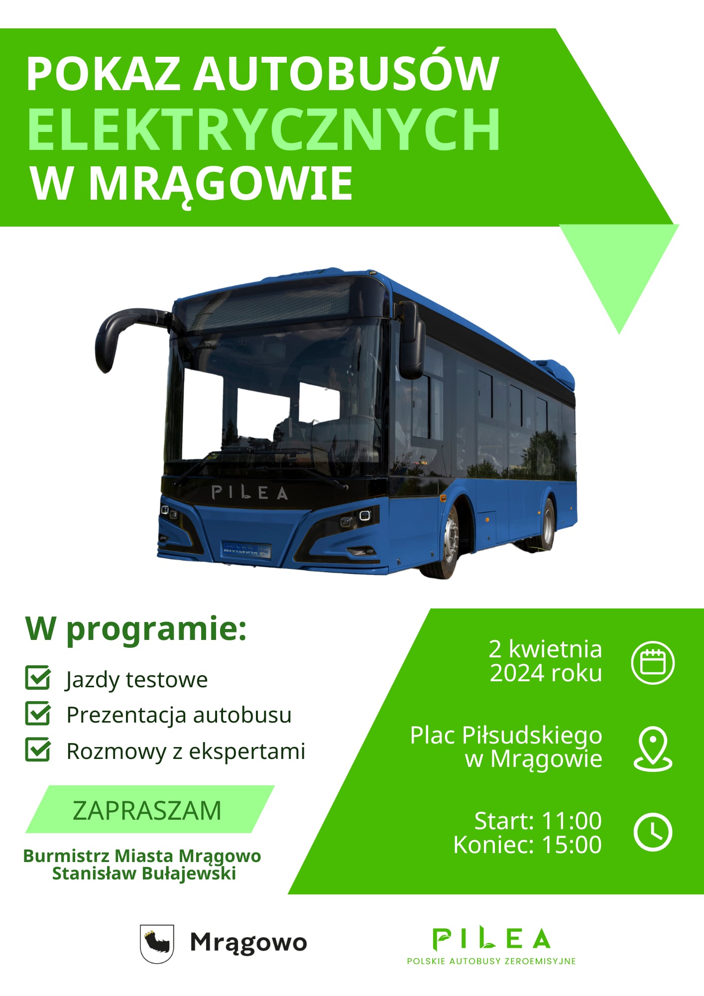 Obraz artykułu - Chcesz pojechać nowym autobusem elektrycznym? Przyjdź na plac Piłsudskiego!