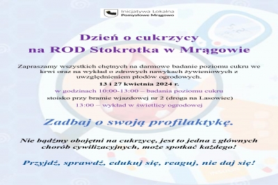 Obraz wyróżnionego artykułu: Dzień o cukrzycy na ROD Stokrotka w Mrągowie