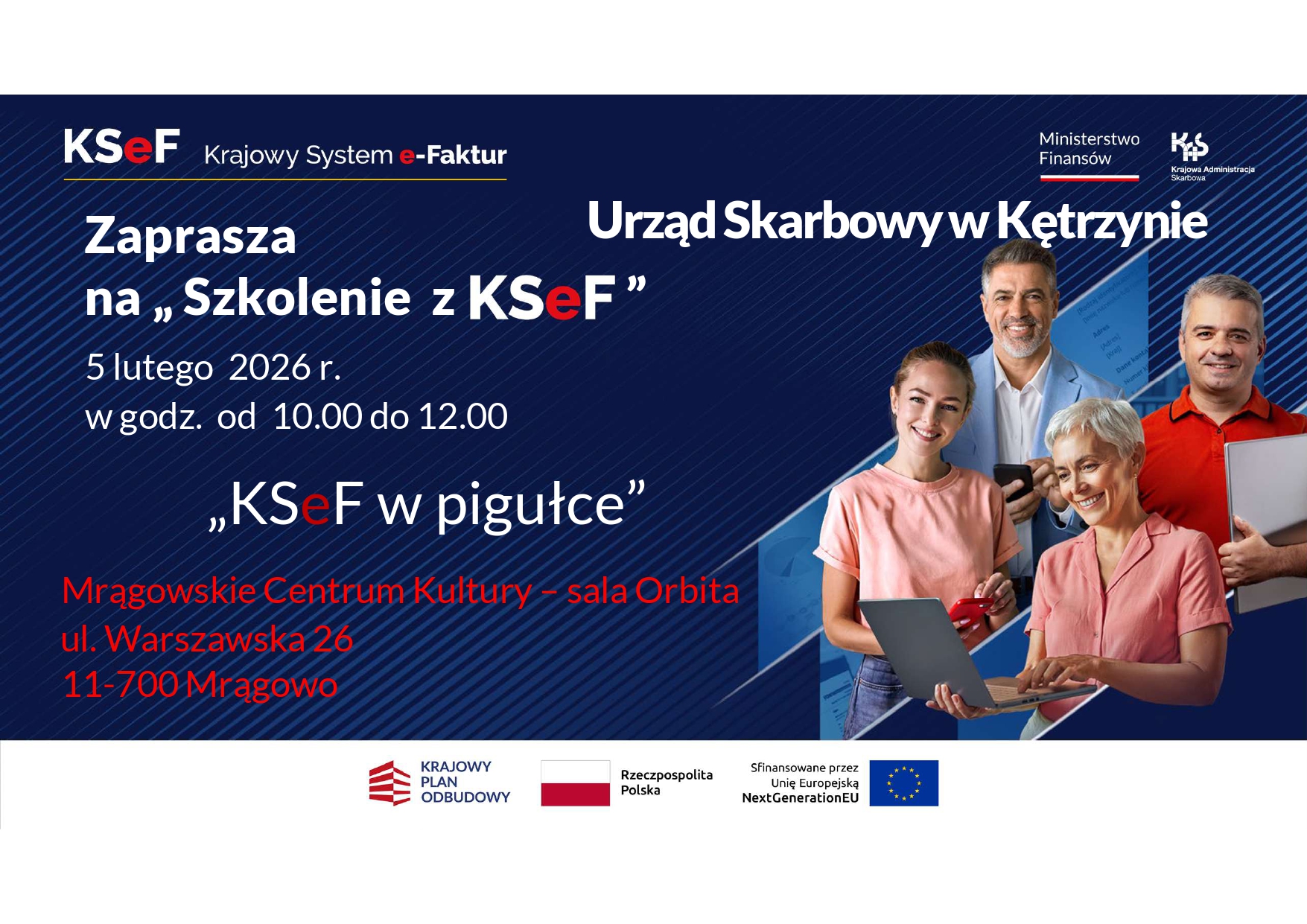Obraz artykułu - KSeF – bezpłatne spotkanie informacyjne dla mrągowskich przedsiębiorców