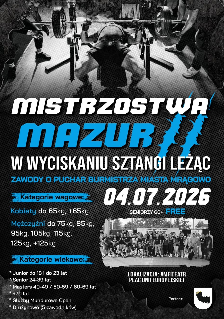 Obraz dla: Siła, Emocje i Walka o Puchar. II Edycja Zawodów w Wyciskaniu Sztangi Leżąc w Mrągowie!